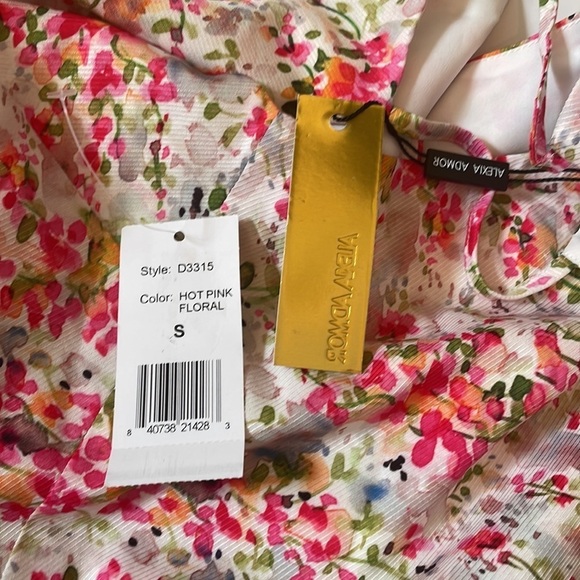 NWT Alexia Admor Pink Floral Printed Belted Maxi Dress Size Small Midi Summer - Picture 12 of 12